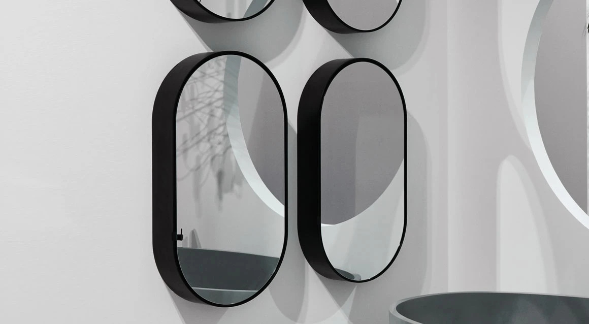Oval Mirror Cabinet Ceramica Cielo