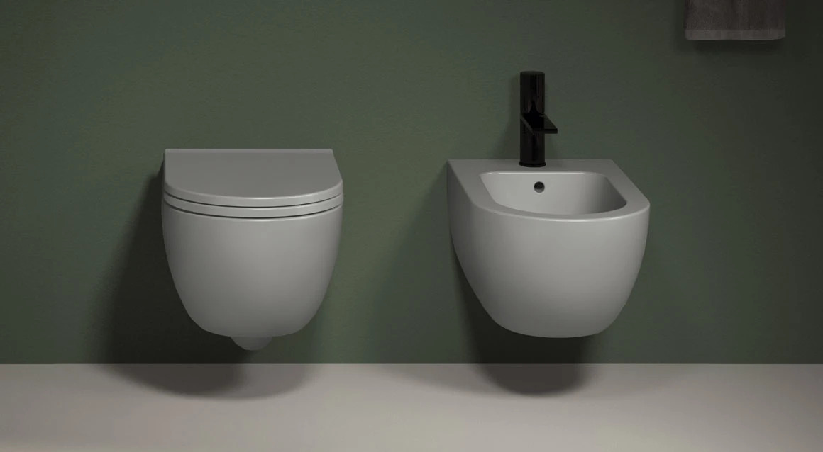 48 cm Wall-Hung Rimless Toilet, Ceramica Cielo
