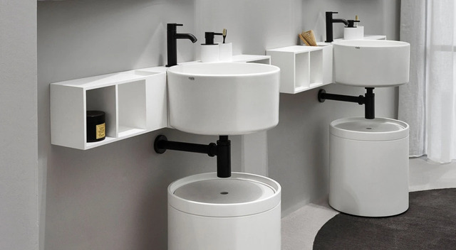 Sella Wall-Hung Basin with Vanity, Ceramica Cielo