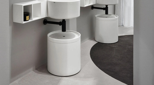 Otto Tondo Ceramica Cielo Pouf