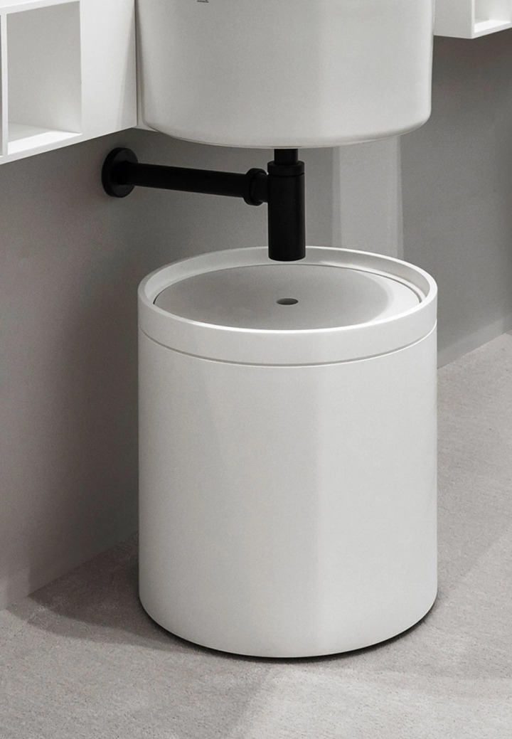 Otto Tondo Ceramica Cielo Pouf, view 2
