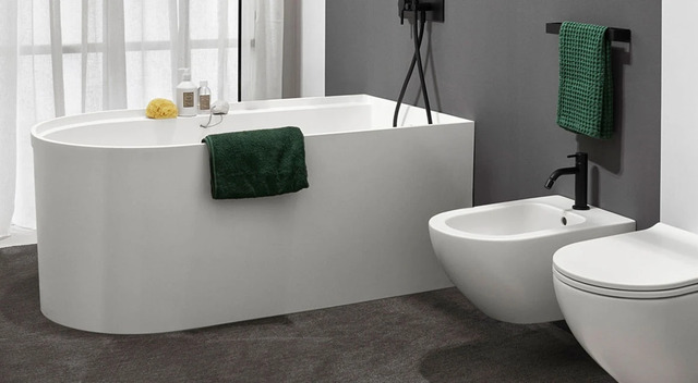 Febe Solid Surface Bathtub by Ceramica Cielo