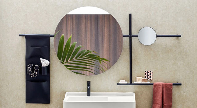 Ceramica Cielo Composition with Round Mirror