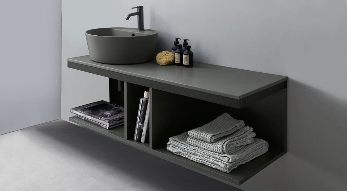 Multiplo, Open Vanity Cabinet by Ceramica Cielo