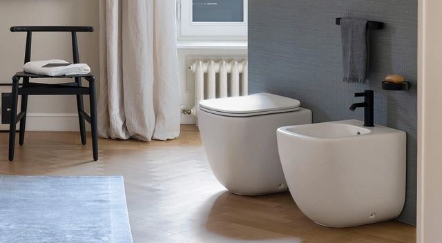 Back-to-Wall Bidet with One Tap Hole. Ceramica Cielo (ERBI)