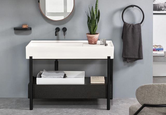 Plinio 115 Ceramic Basin with Ceramica Cielo Vanity Unit