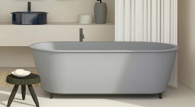 Ottavia Solid Surface Bathtub with Ceramica Cielo Frame