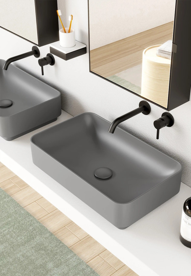 Mare 60 Rectangular Washbasin by Ceramica Cielo, view 3