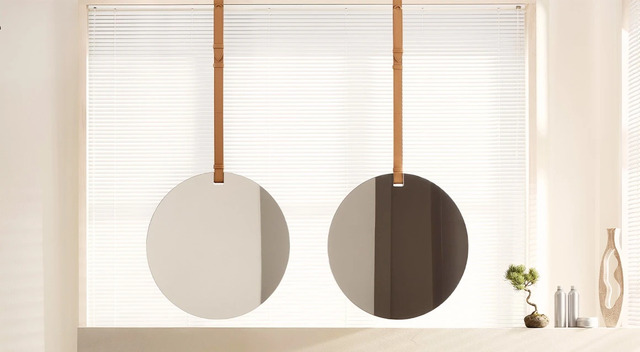 Ø60 Mirror with Leather Strap | Ceramica Cielo