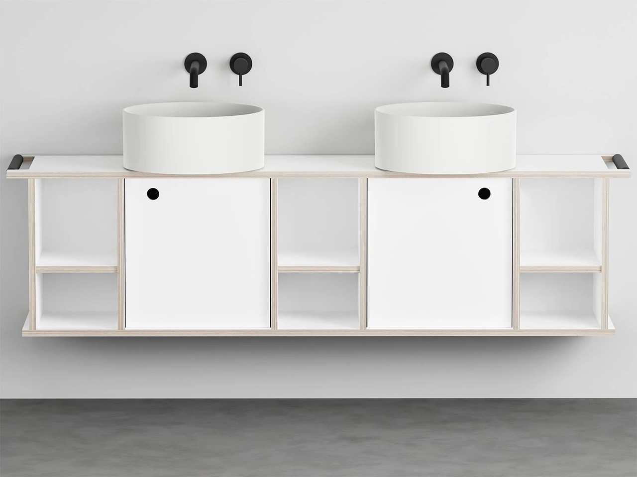 Theo 175 with 2 Doors and 3 Open Compartments, Ceramica Cielo