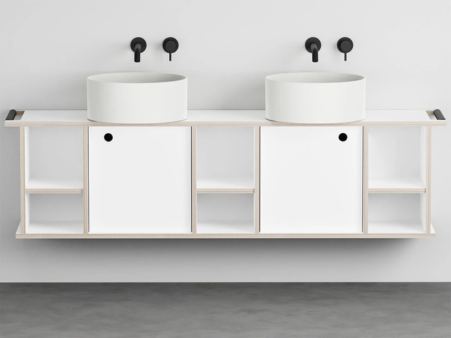 Theo 175 with 2 Doors and 3 Open Compartments, Ceramica Cielo