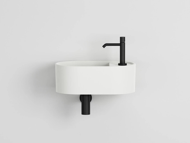 Oval 46 cm Washbasin with One Tap Hole, Ceramica Cielo