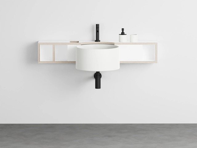 Sella T Wall-Hung Basin with Fenix Vanity Unit, Ceramica Cielo