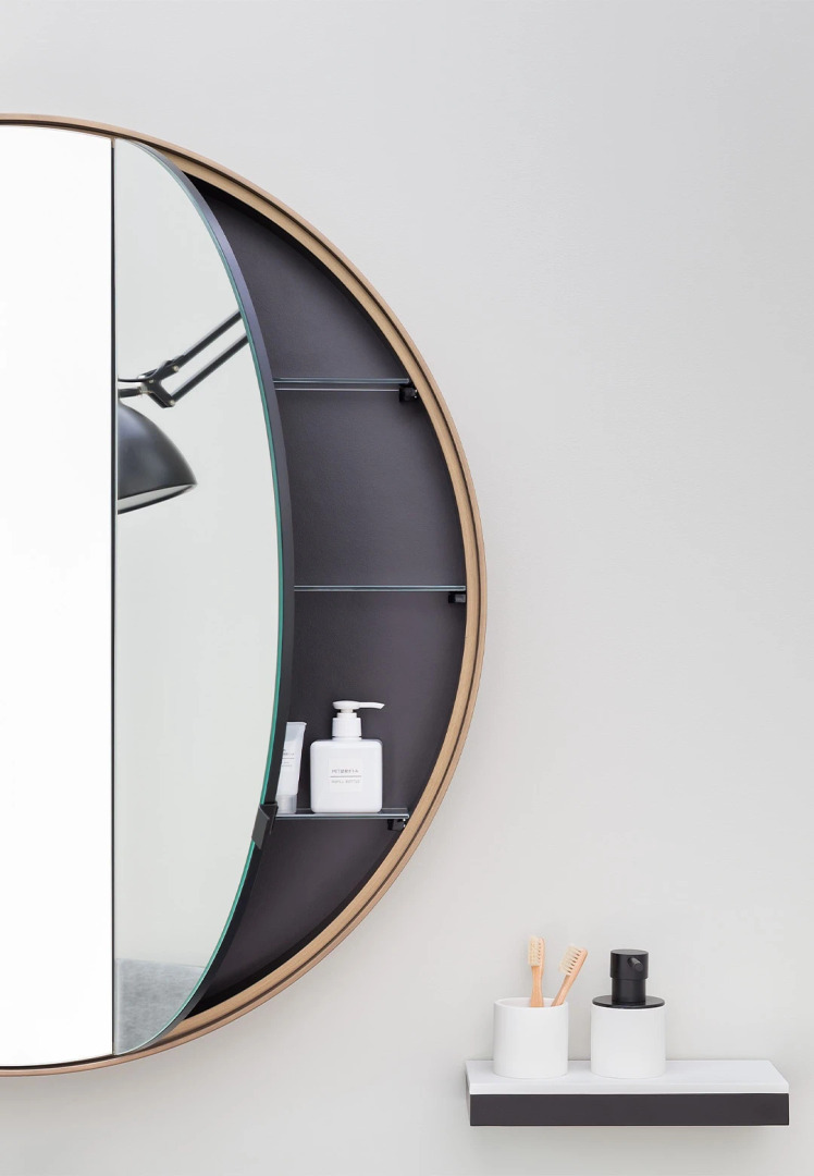 Round Box Mirror by Ceramica Cielo, view 2
