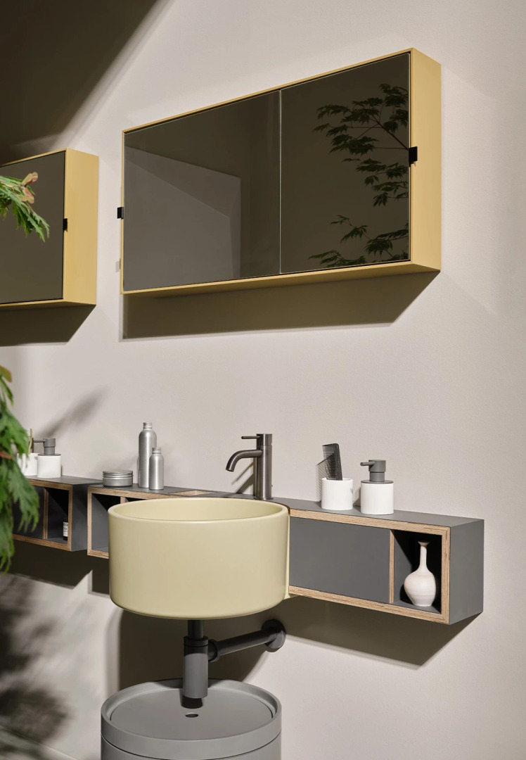 Sella T Wall-Hung Basin with Fenix Vanity Unit, Ceramica Cielo, view 2