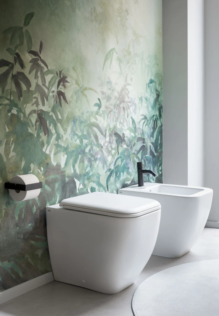 Rimless Wall-Faced Toilet with Adjustable Water Inlet and Outlet, Ceramica Cielo, view 2