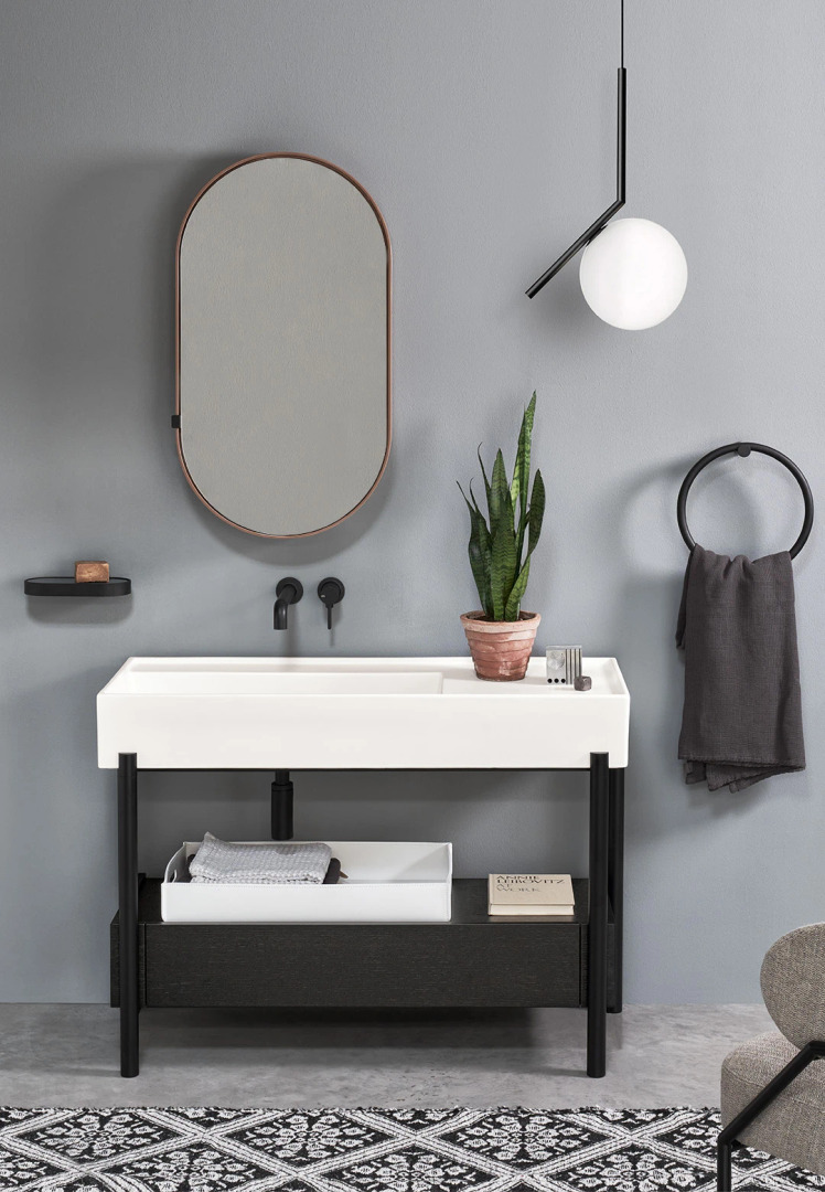 Plinio 115 Ceramic Basin with Ceramica Cielo Vanity Unit, view 2