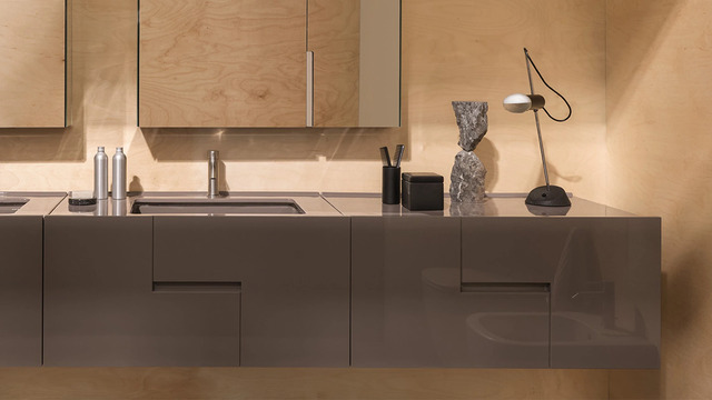 Filo 90 Vanity Unit with Horizontal Decor, Ceramica Cielo