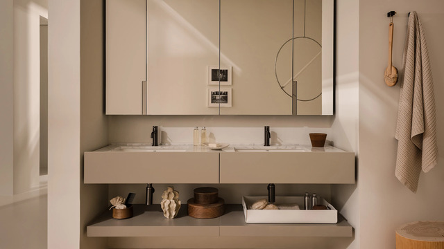Filo Washbasin with Shelf by Ceramica Cielo