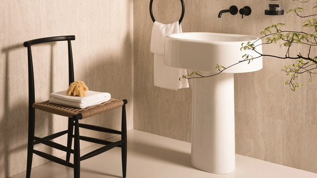 Itaca Pedestal Basin by Ceramica Cielo