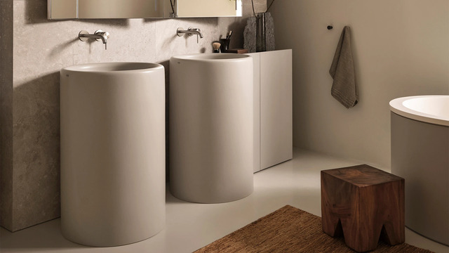 Itaca Freestanding Basin with Floor Unit 90, Ceramica Cielo