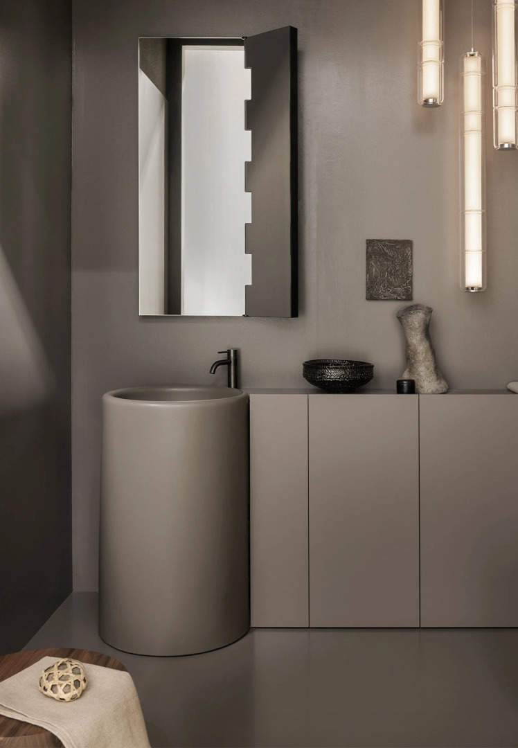 Itaca Freestanding Basin with Floor Unit 128. Ceramica Cielo, view 2