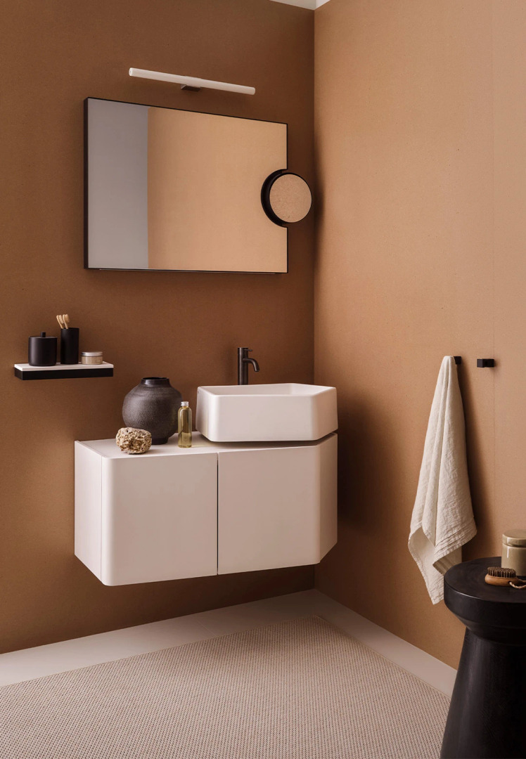 Kanto 87 Basin with Vanity. Ceramica Cielo, view 4