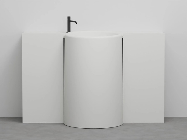 Itaca Freestanding Washbasin with Symmetrical Vanity | Ceramica Cielo
