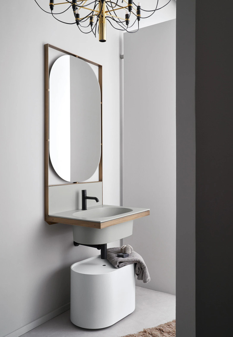 Elle Ovale Ceramica Cielo Mirror, view 2