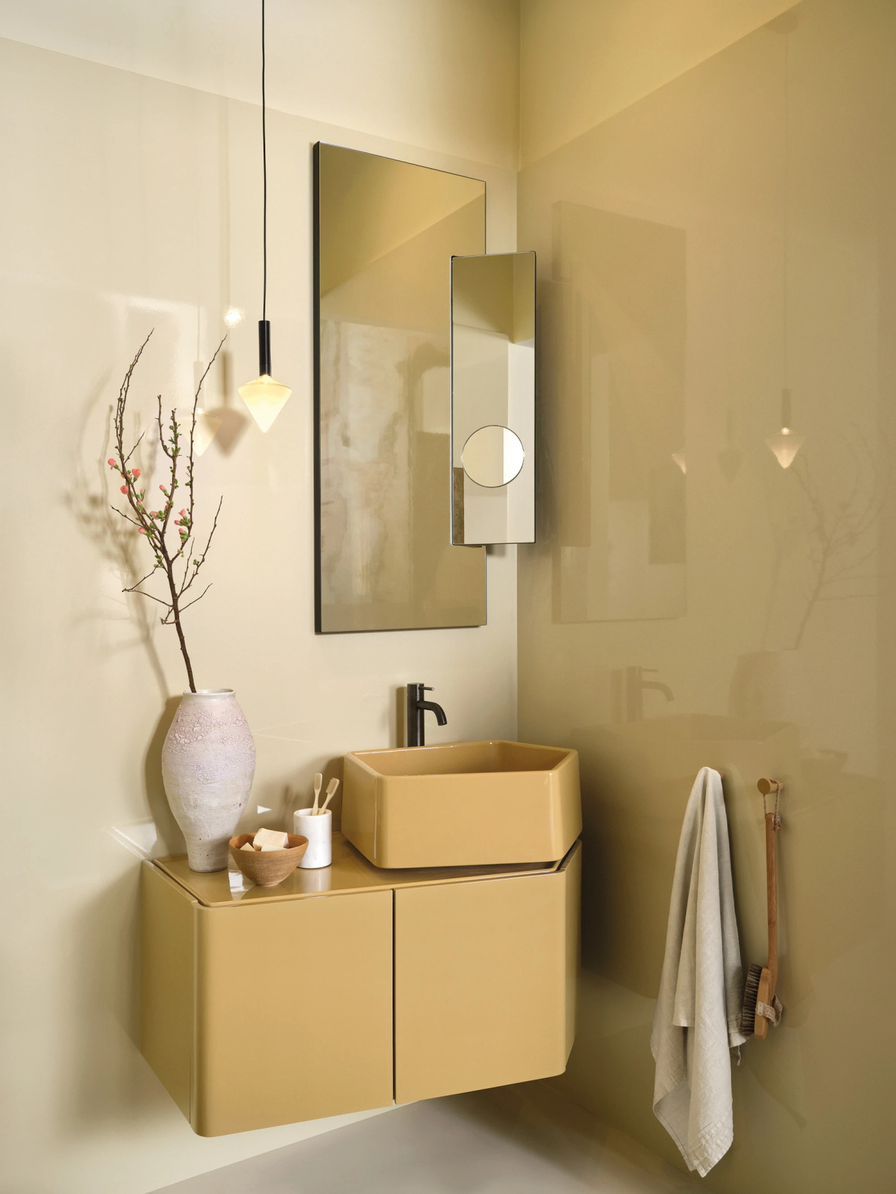 Kanto 87 Basin with Vanity. Ceramica Cielo, view 3