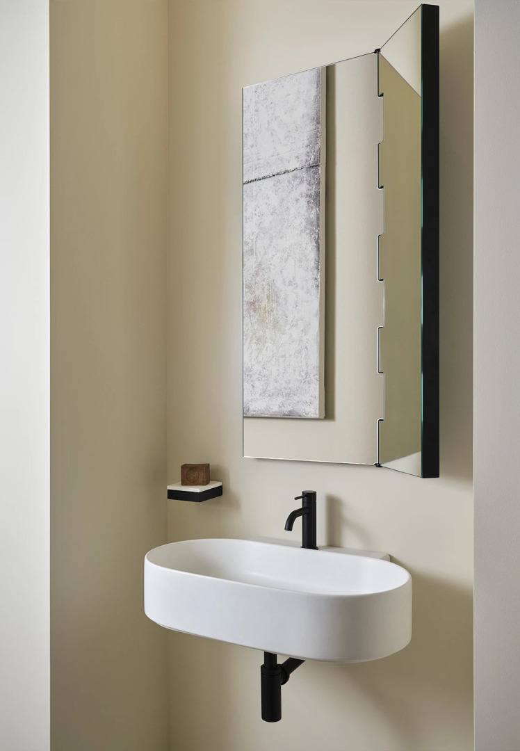 Mare Ovale 60 Single-Hole Basin, Ceramica Cielo, view 2