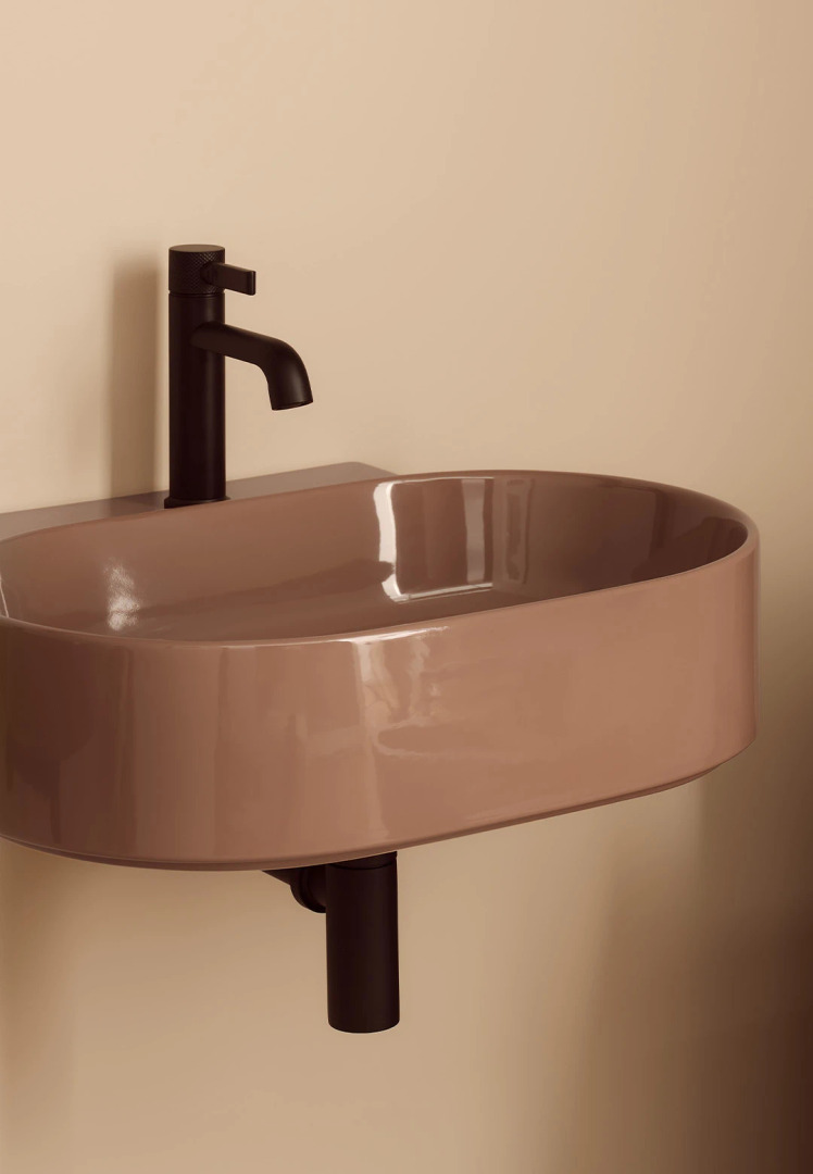 Mare Ovale 50 One-Hole Basin, Ceramica Cielo, view 2