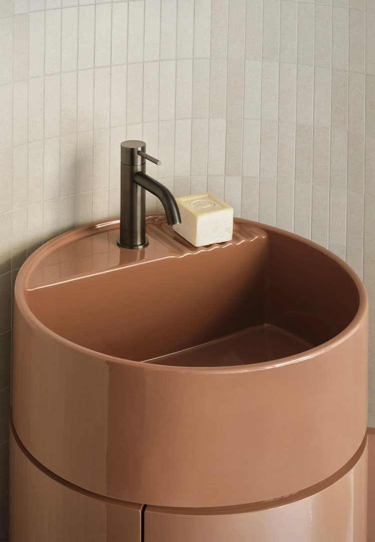 Tiberino Round Basin with One Tap Hole, Ceramica Cielo, view 2
