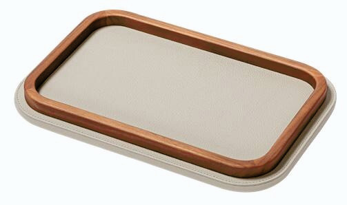 Rectangular Leather Tray with Rounded Corners, view 2
