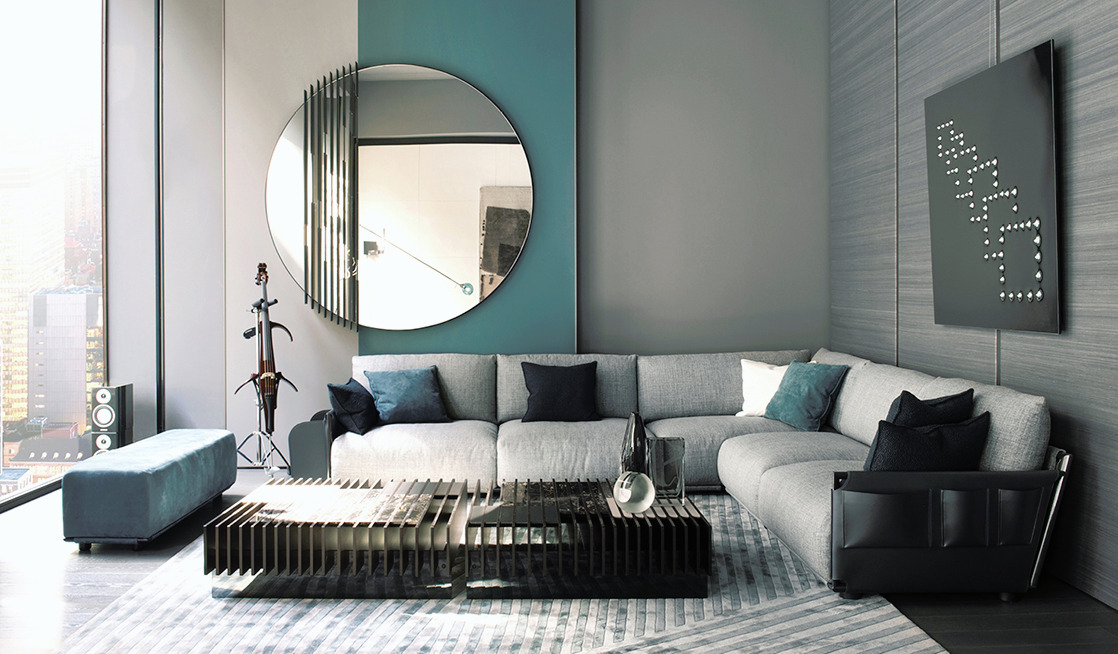 Adam Bench by Giorgetti, view 2