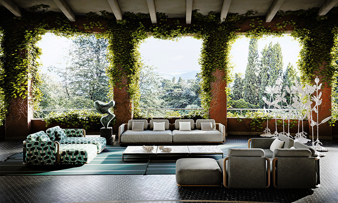 Moorea Outdoor Sofa by Giorgetti, view 7
