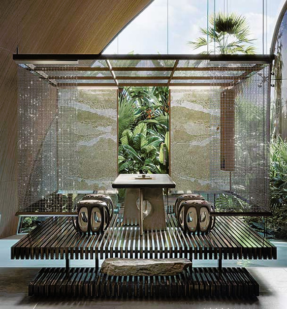 Yuan Pouf by Giorgetti, view 2