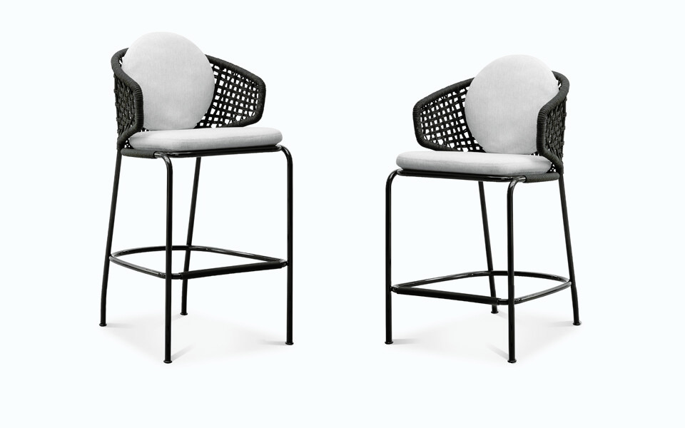 Aston "cord" outdoor stool, view 2