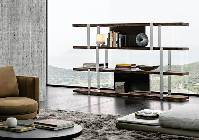 Dalton Chrome Bookcase by Minotti