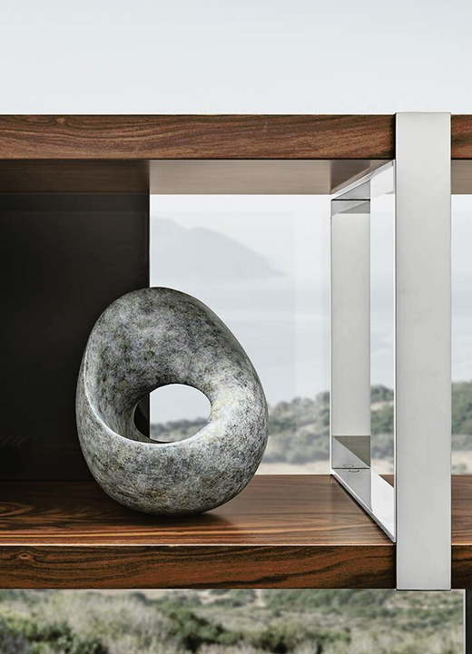 Dalton Chrome Bookcase by Minotti, view 2