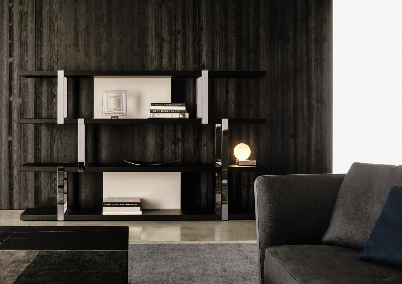 Dalton Chrome Bookcase by Minotti, view 3