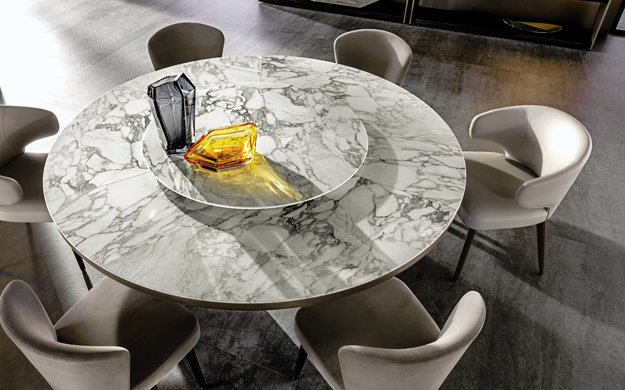 Morgan Calacatta Marble Dining Table