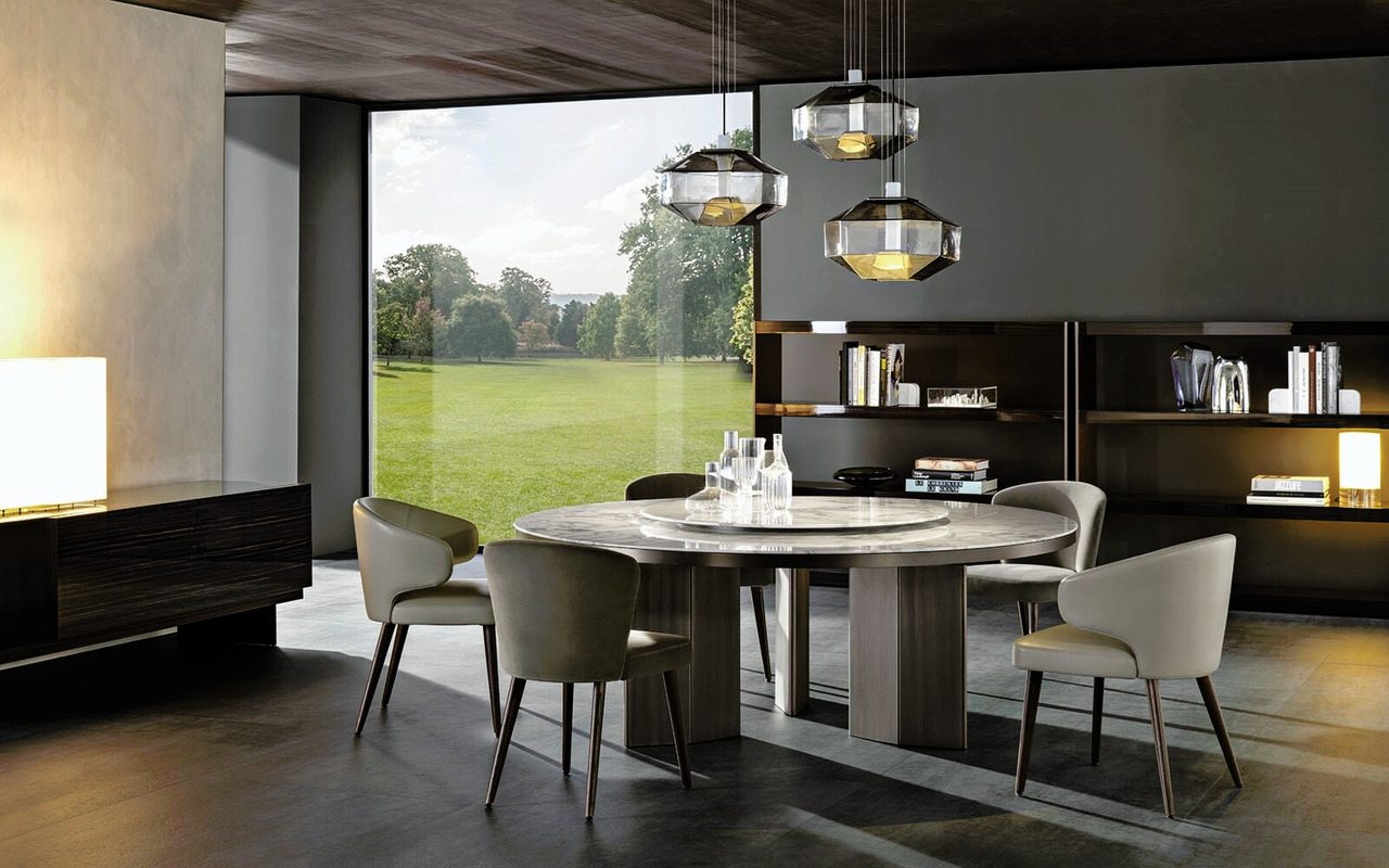 Morgan Calacatta Marble Dining Table, view 2