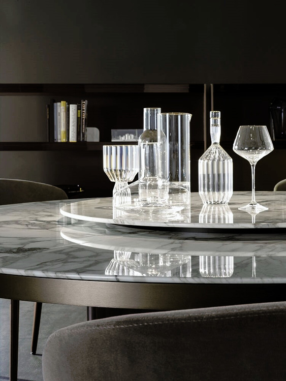 Morgan Calacatta Marble Dining Table, view 3