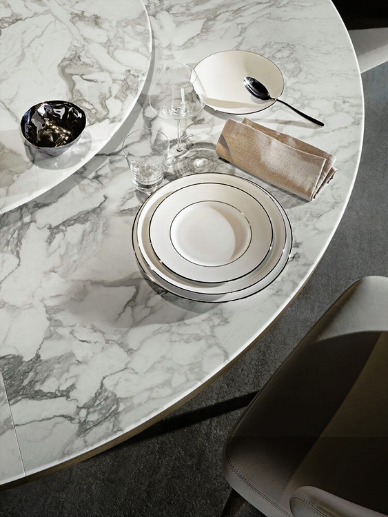 Morgan Calacatta Marble Dining Table, view 4