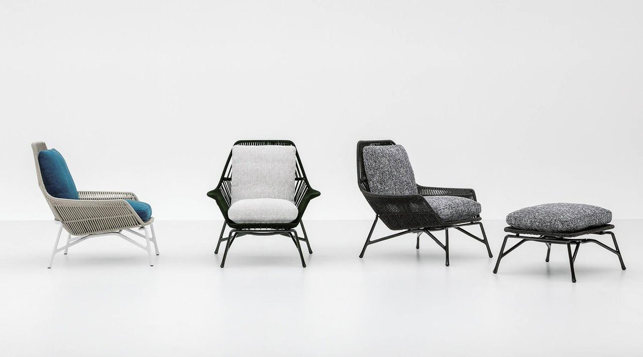 Prince Cord Outdoor Armchair by Minotti, view 3