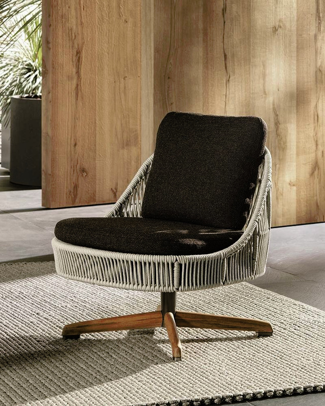 Sendai Cord Outdoor Swivel Chair, view 3