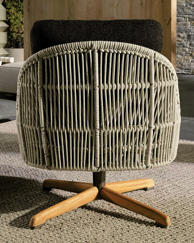 Sendai Cord Outdoor Swivel Chair, view 4