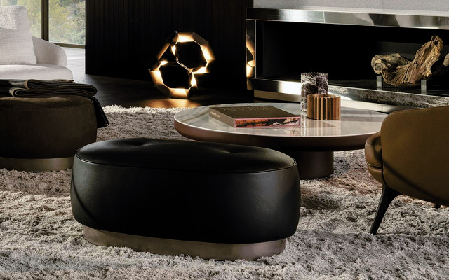 Torii Bold Pouf Bench by Minotti