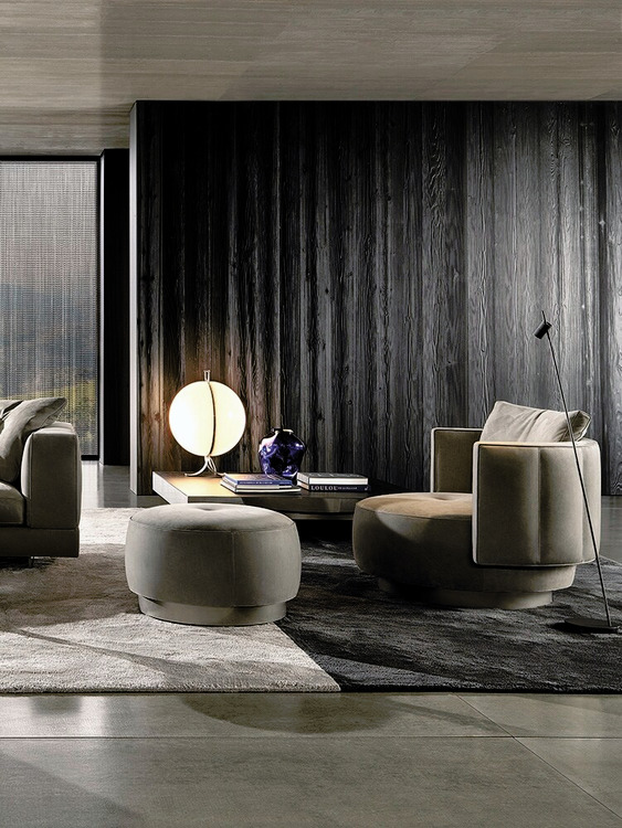 Torii Bold Pouf Bench by Minotti, view 6